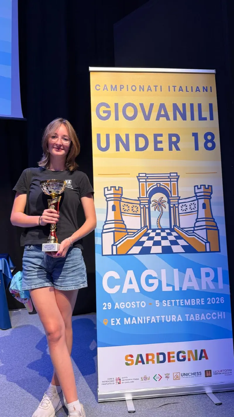 U 18 Schach Italienmeisterschaften in Cagliari 2026. Celina Valeria Unterberger holt Silber bei den U 16 Mädchen.